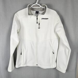 Spyder Womens Fleece Full Zip Jacket Size 14 White Zip Pockets